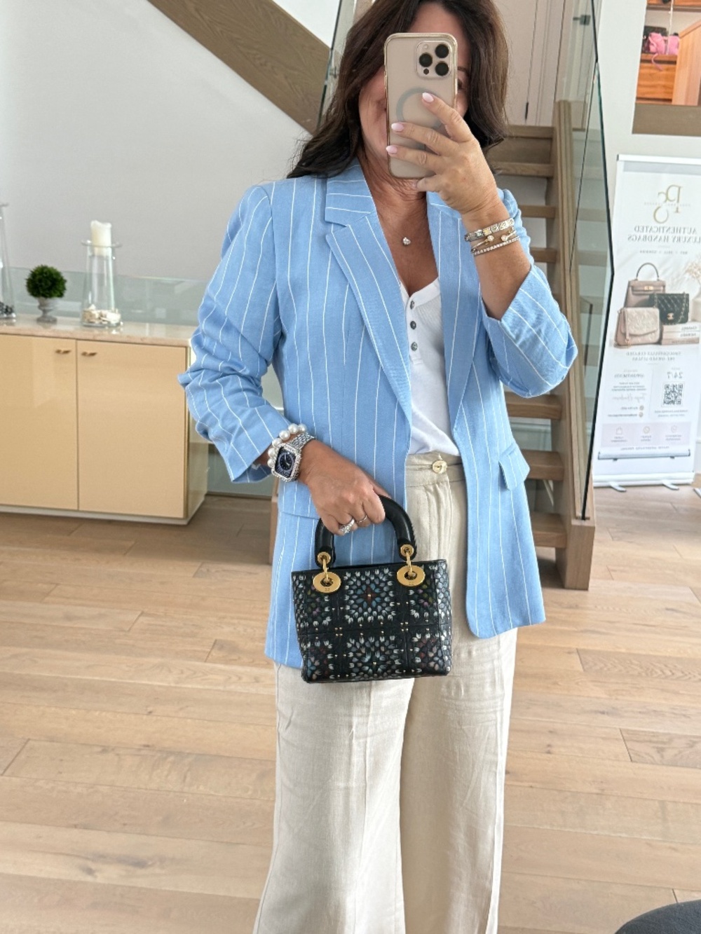 Dior Lady Dior Mini Leather Handbag Pre-Owned